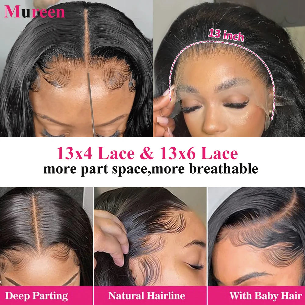 250% Density Bob Wig Human Hair 13x4 HD Lace Front Wigs Human Hair Glueless Straight Lace Frontal Human Hair Wigs for Women