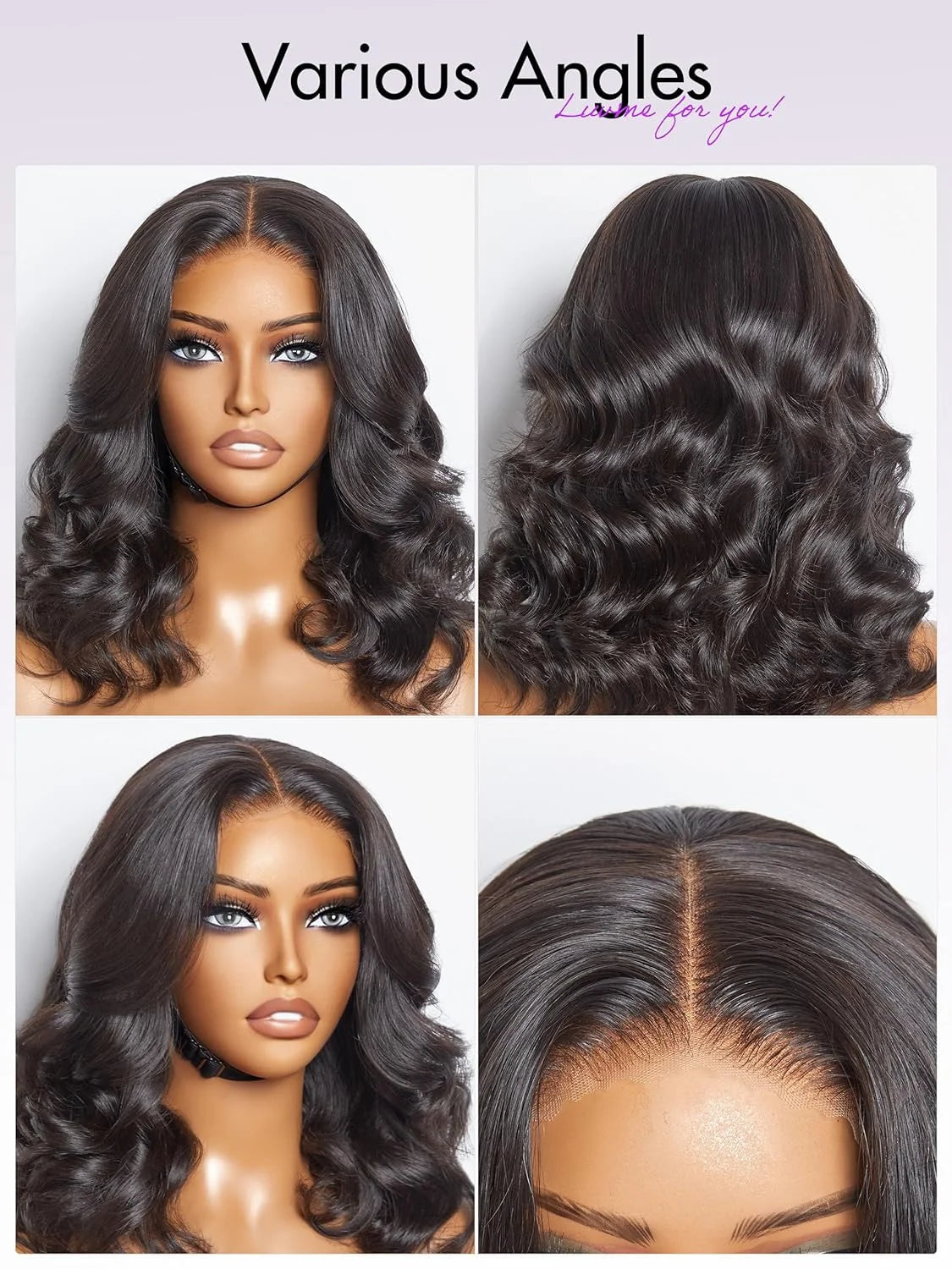Brazilian Body Wave Lace Frontal Wigs 13x4 Transparent Lace Frontal Human Hair Wigs For Women  Short Bob Wigs Pre Plucked