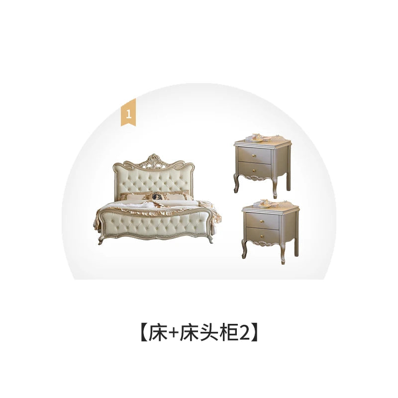European Beauty Multifunctional Storage Bed Luxury King Size Sun Letti Matrimonial Bedroom Furniture