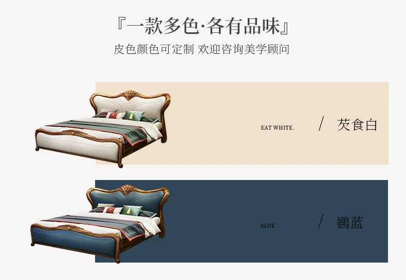 Royal Luxury Double Bed Frame Nordic Modern Whitr Designer King Size Bed Frame Girl Sleeping Cama Matrimonio Bedroom Furniture