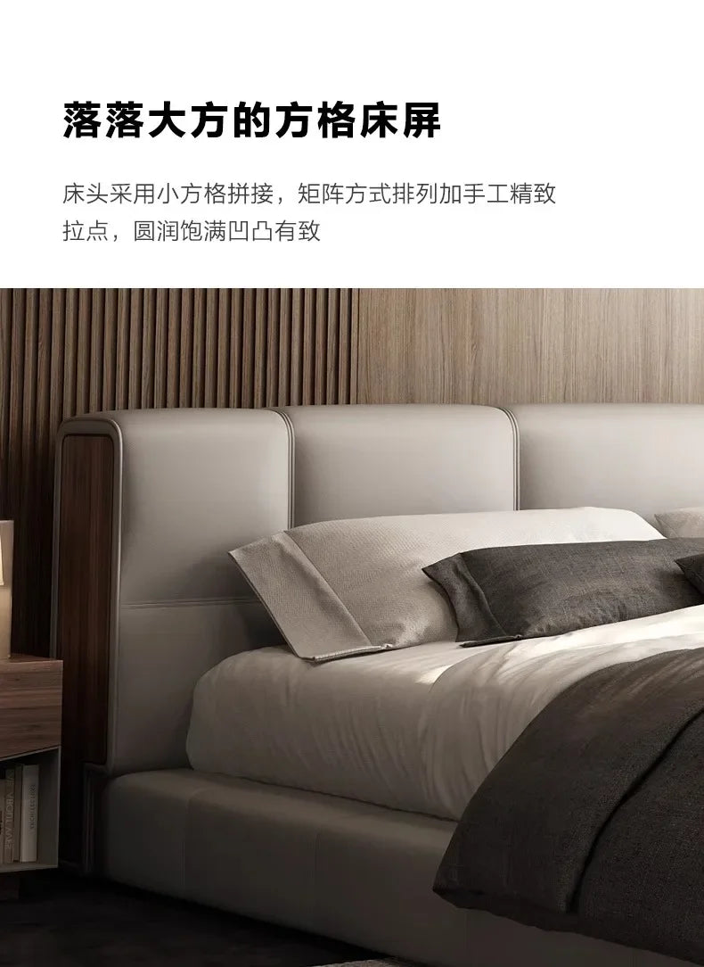 Simple Design Bed Tatami Safe Aesthetics Light Luxury Relax Bed Vintage Princess Crown Wedding Ltalian Wood Muebles Furniture