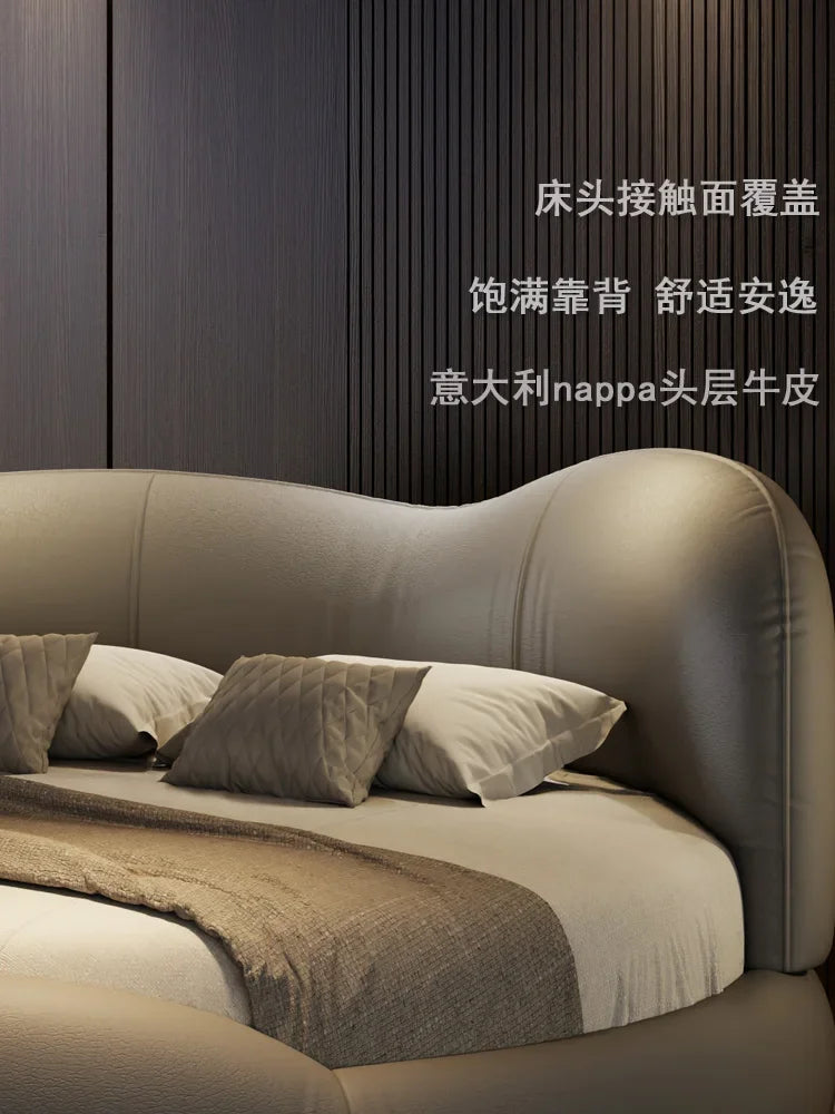 Princess Luxury Pretty Double Bed King Size Modern Italian Round Bed Loft Villa Camas De Dormitorio Bedroom Set Furniture