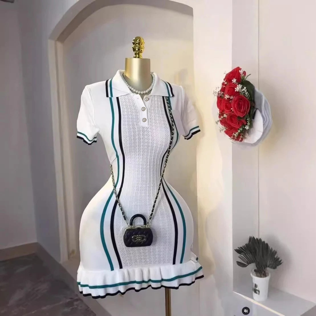 Sexy Package Hips Knitted Mini Dress