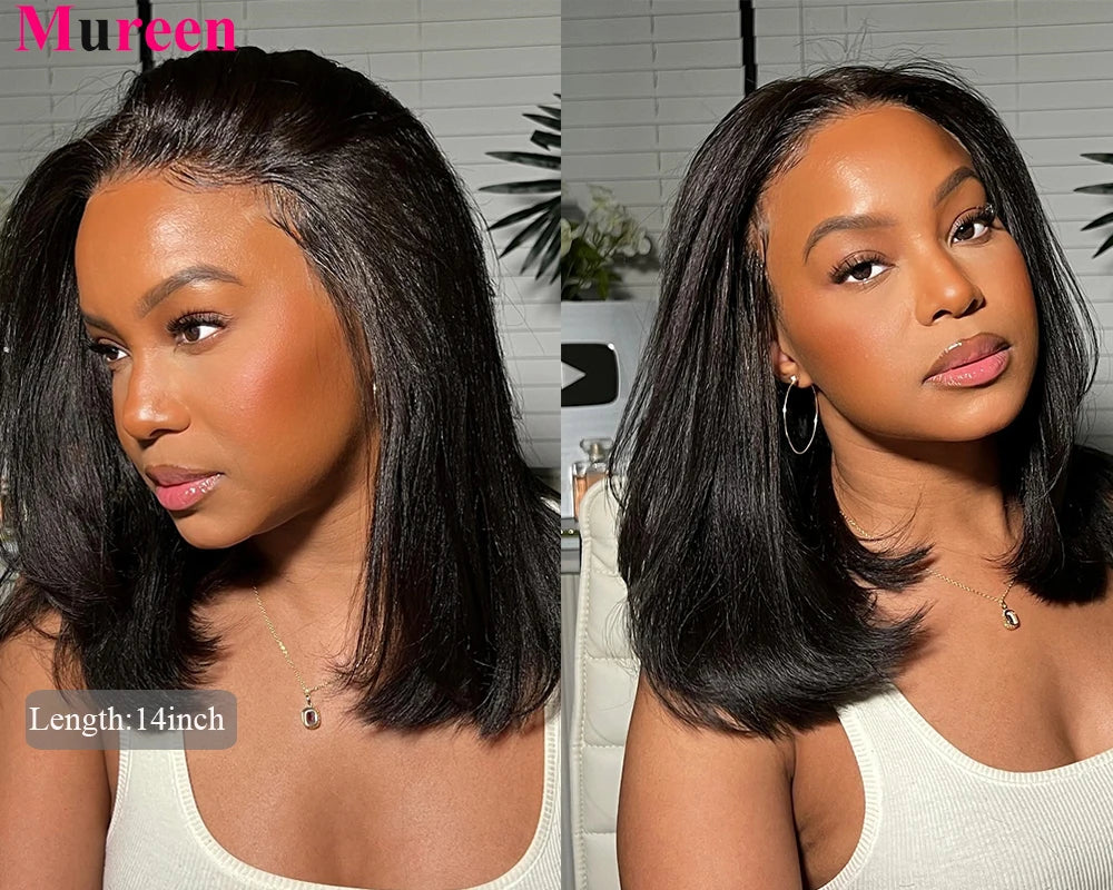 250% Density Bob Wig Human Hair 13x4 HD Lace Front Wigs Human Hair Glueless Straight Lace Frontal Human Hair Wigs for Women