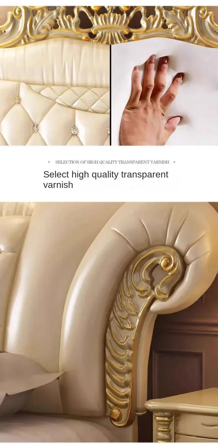 Creative King Size Frame Double Bed Luxury Unique Twin Room European Bed Modern Pedicure Muebles Para El Hogar Home Furniture