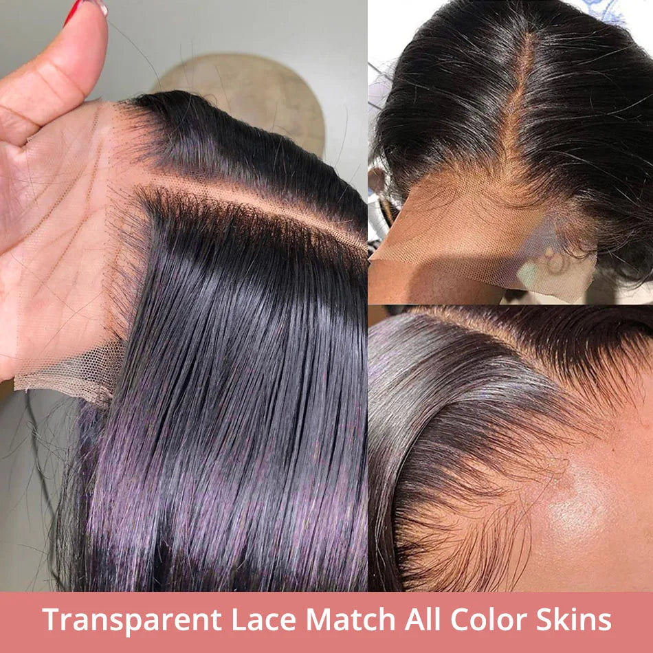 13x4 Glueless Lace Front Wig Human Hair Straight 13x6 HD Transparent Lace Frontal Wigs Short Bob Wig