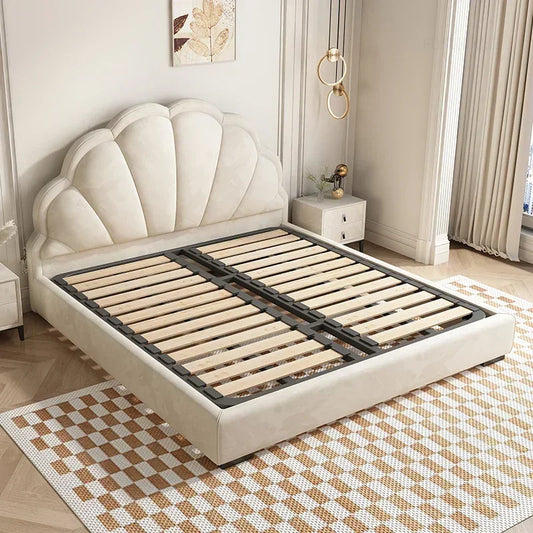 Indoor Simple Plank Platform Thick Tatami King Size Metal Double Bed Bases Frame Apartment Bedroom Furniture Black Bed Frame H