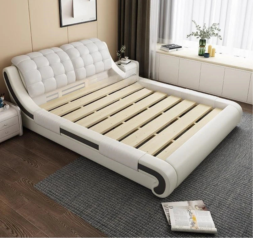 Luxury Upholstered Bed Bedroom Furniture New Modern King Size Soft Bed Frame Technology Cloth Home Apartment Hotel Wholesale