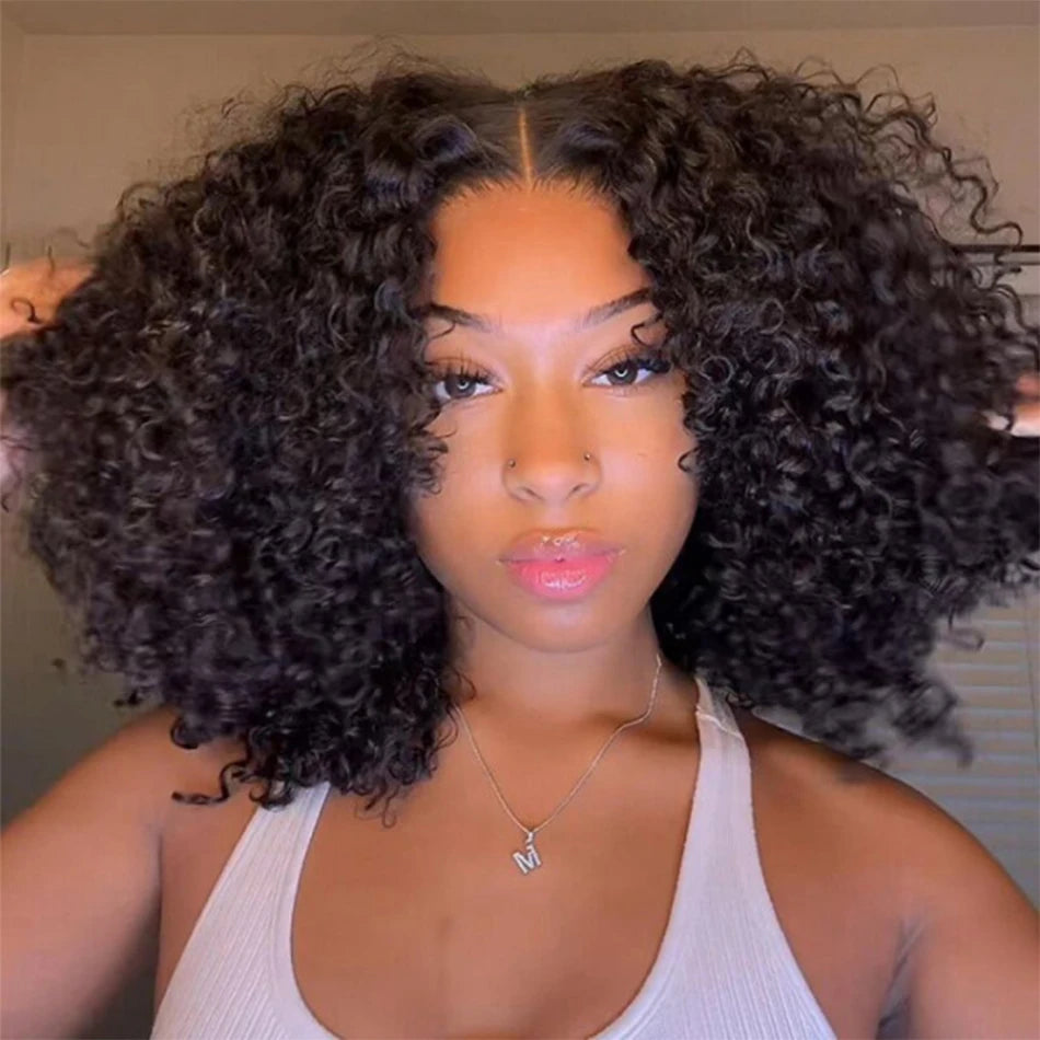 Afro Kinky Curly Human Hair Bundles Deal Natural Humain Hair Deep Wave Curly Hair Weave Extensions Remy Human Hair