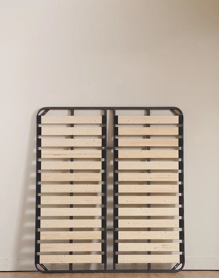 Indoor Simple Plank Platform Thick Tatami King Size Metal Double Bed Bases Frame Apartment Bedroom Furniture Black Bed Frame H