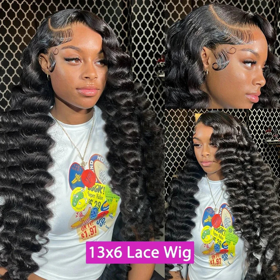 13x6 HD Lace Front Wigs 30 36 Inches Brazilian Water Wave 13x4 Lace Frontal Human Hair Wig