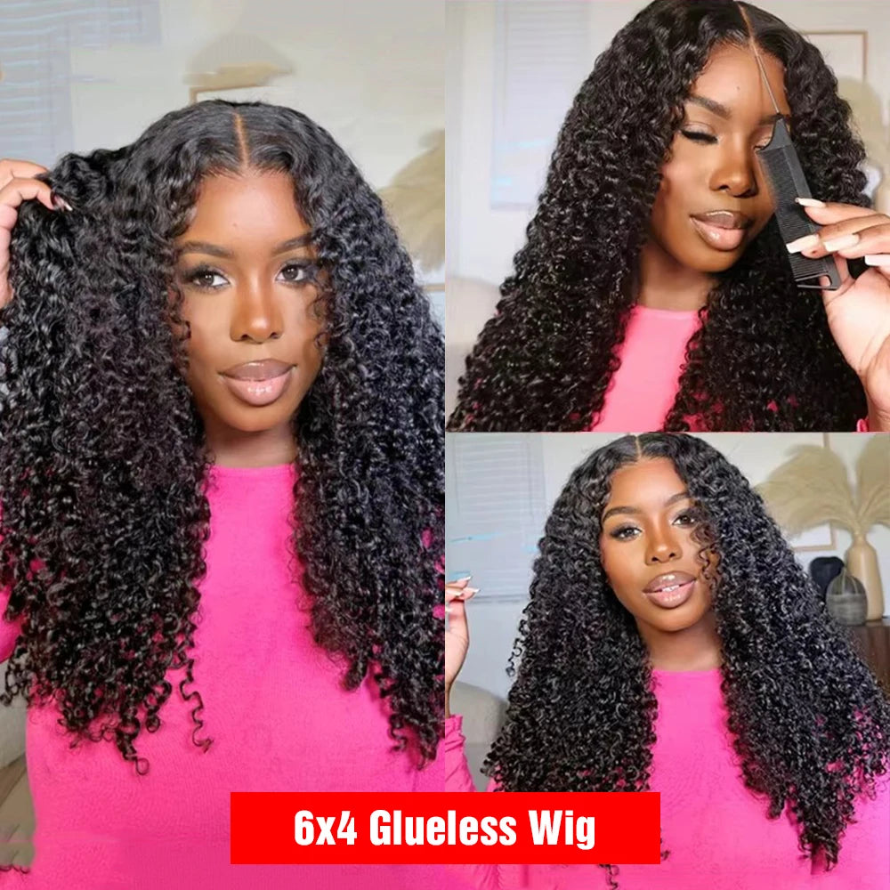 Human Hair Flip Over 3 IN 1 Afro Kinky Curly Glueless Wig