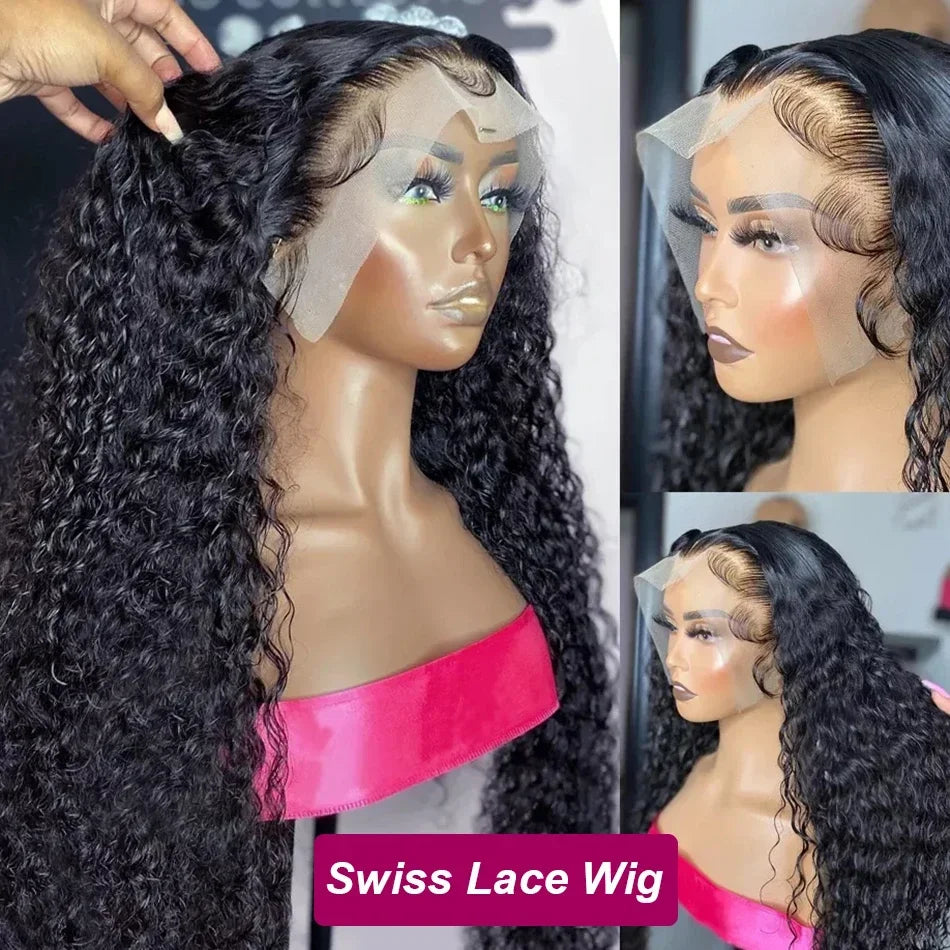 Water Wave Wig Transparent Lace Front Human Hair Wigs 13x4 13x6 Human Hair Lace Frontal Wig 28 30 Inch 4x4 5x5 Water Curly Wigs