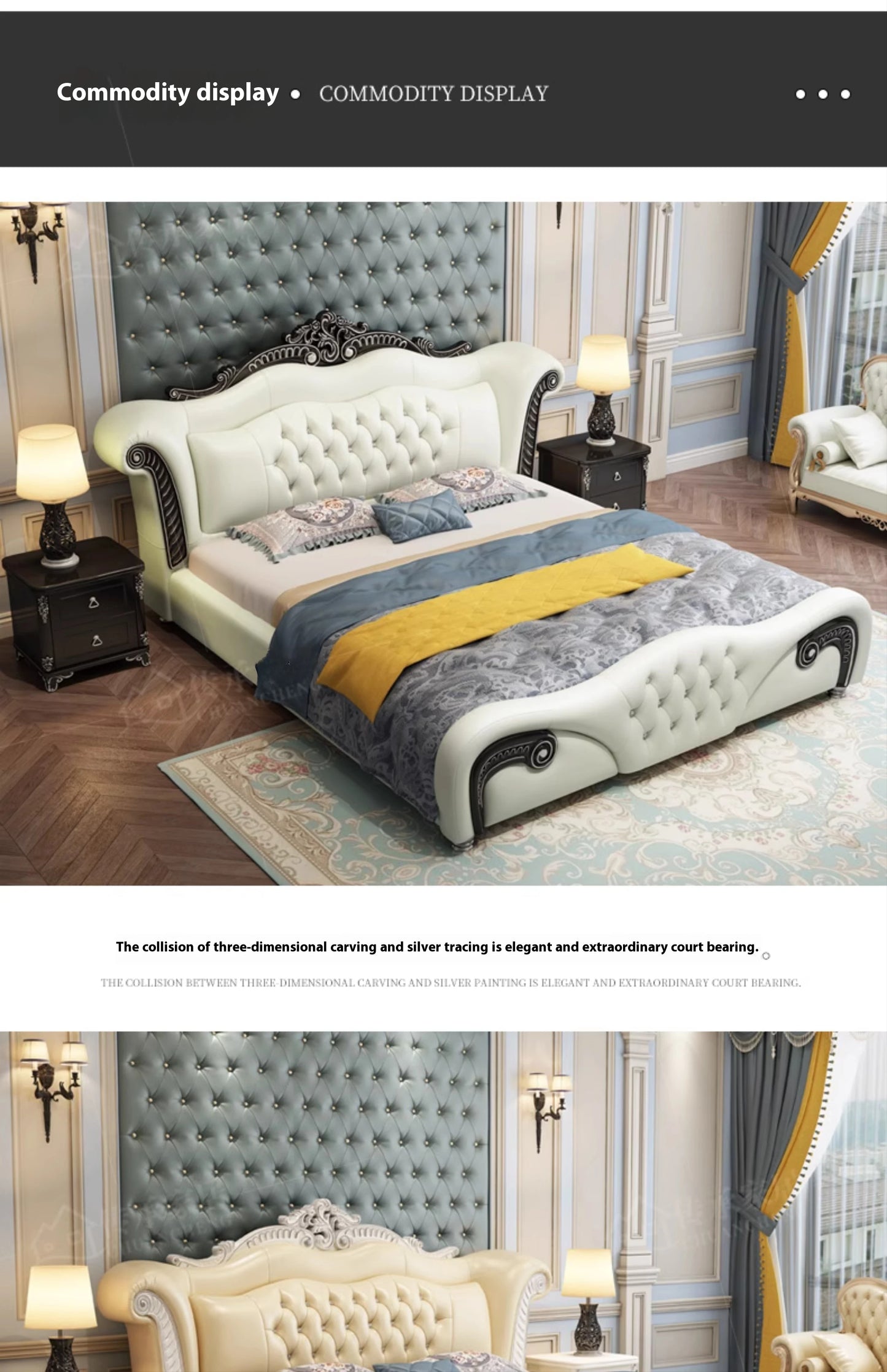 Storage Princess European Bed Double Hand Carved Bedroom Luxury Double Bed Modern Leather Cama Matrimonial Nordic Furniture