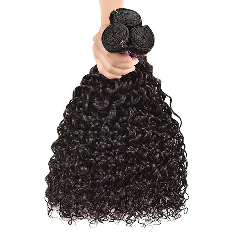 Water Wave Bundles Curly Human Hair Bundles Brazilian Weaving 26 28 30 32 Inch Natural Human Hair Remy Raw Virgin Hair 100 Human
