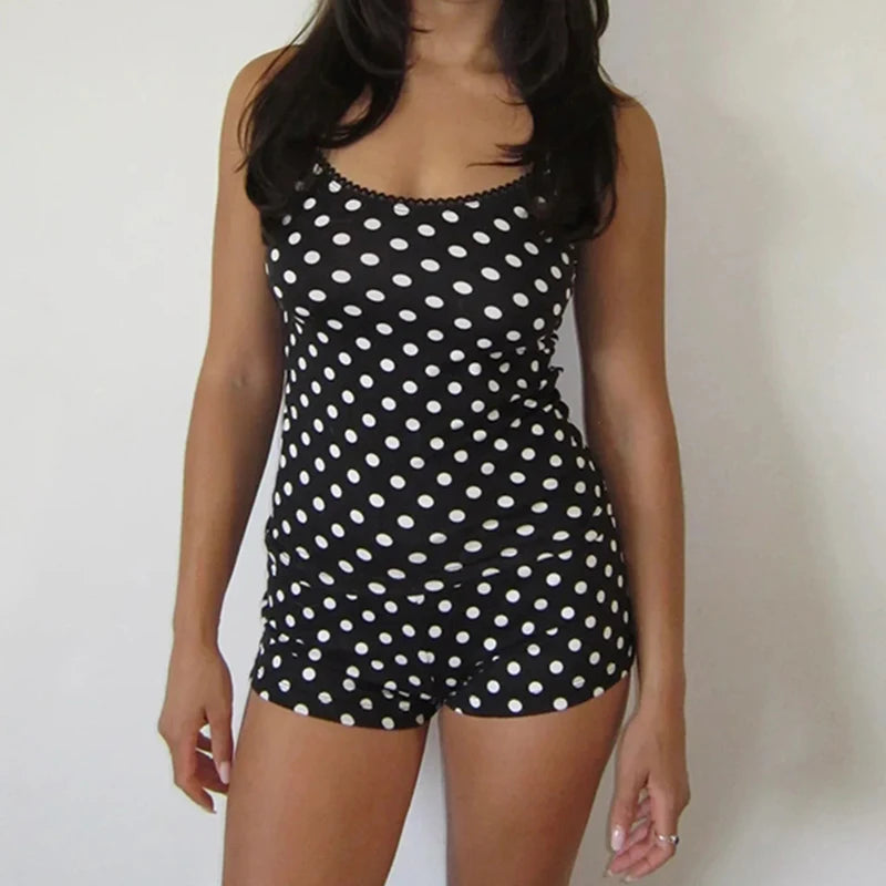 Summer Basic Sleeveless Camisole Top and Tiny Shorts