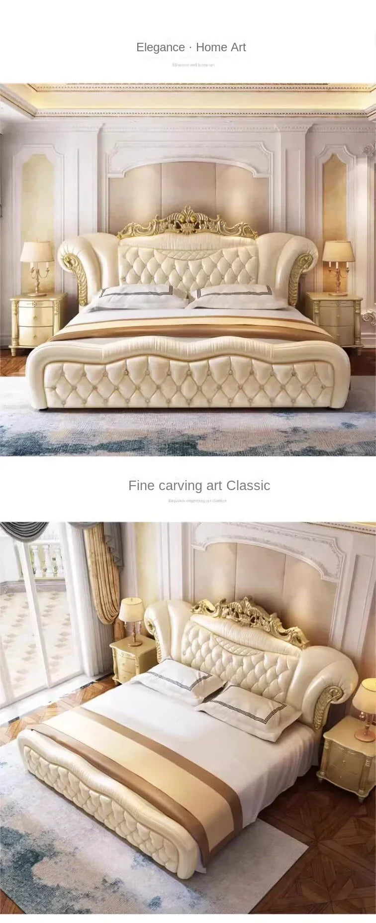 Creative King Size Frame Double Bed Luxury Unique Twin Room European Bed Modern Pedicure Muebles Para El Hogar Home Furniture