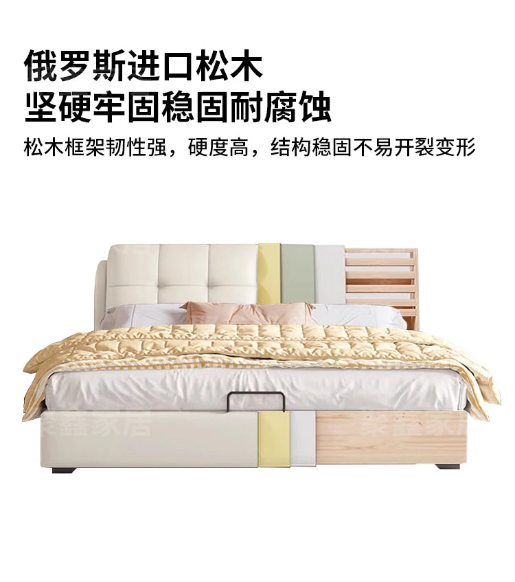American Fashionable Bed Children Aesthetics Comfortable Design Bed Wedding Simple Luxury Modern Wood Muebles Home Furniture