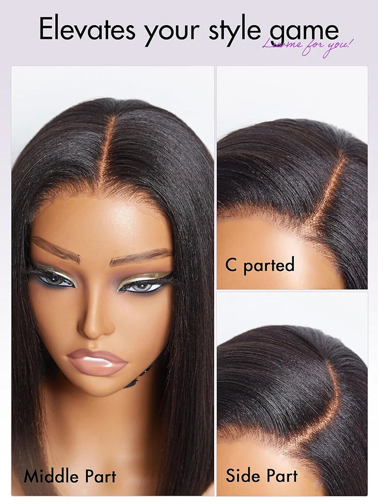 Brazilian Body Wave Lace Frontal Wigs 13x4 Transparent Lace Frontal Human Hair Wigs For Women  Short Bob Wigs Pre Plucked