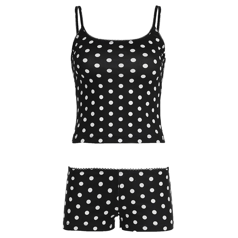 Summer Basic Sleeveless Camisole Top and Tiny Shorts