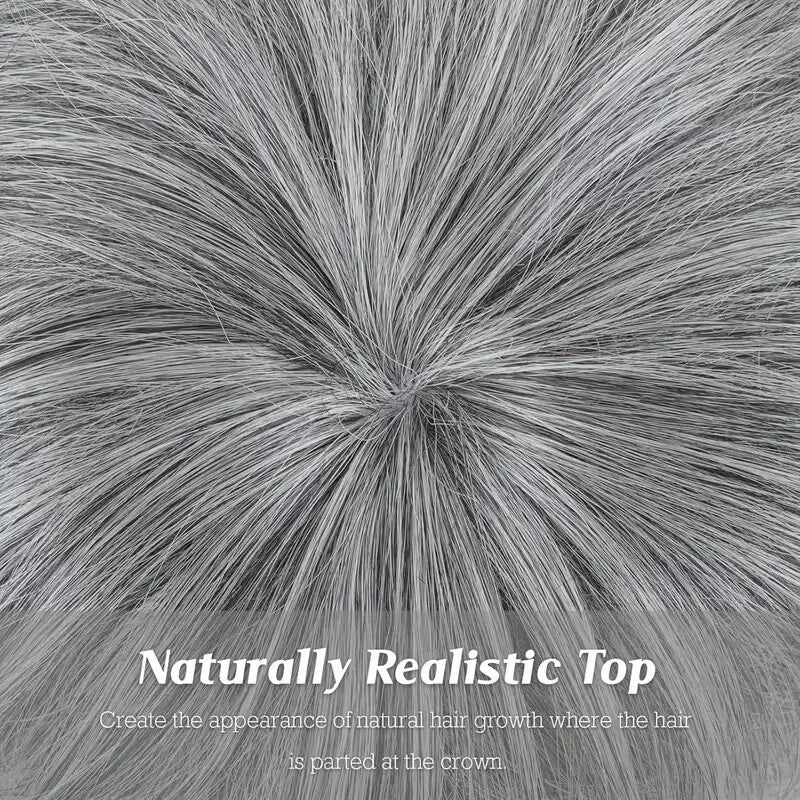 Grey Short Pixie Cut Wig Human Hair Short Layered Pixie Wig For Women 6 Inch