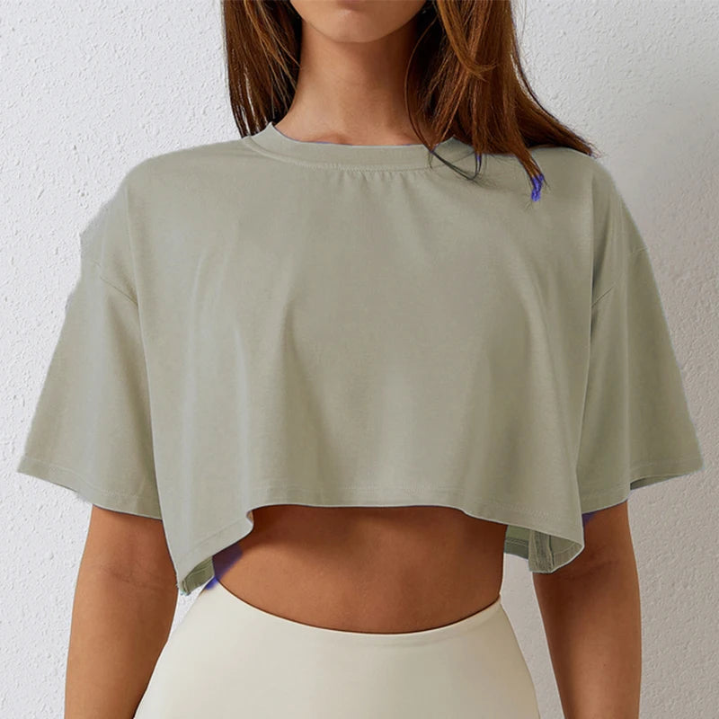 Short Sleeve Dance Running Clothes Yoga Fitness Crop Top