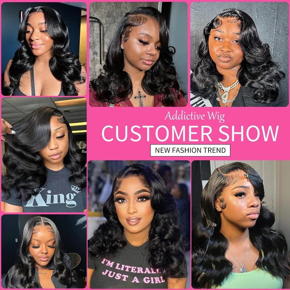 300 Density Body Wave Short Bob 13x4 13x6 HD Transparent Lace Front Human Hair Wigs 5x5 Pre Plucked Lace Frontal Wig For Black