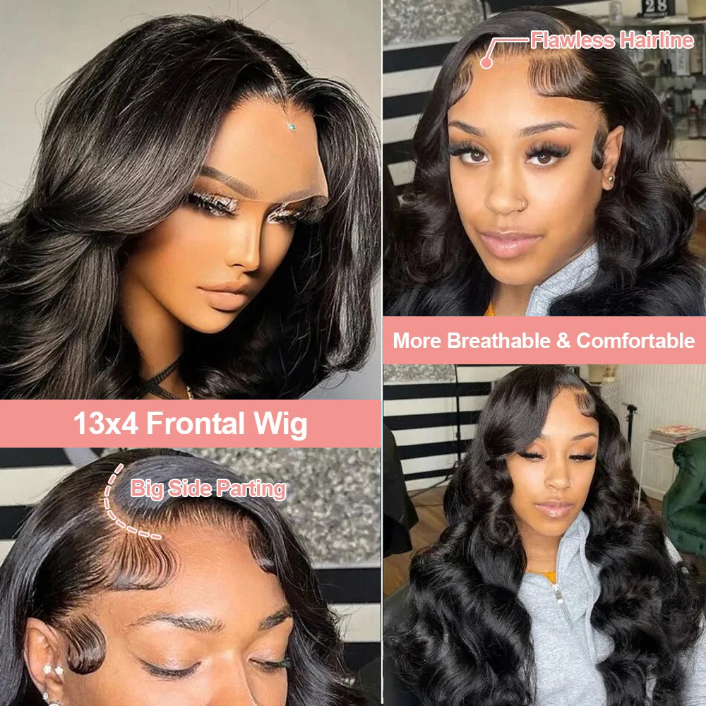 Lace Frontal Wig Water Wave Wigs 100% Human Hair Brazilian Hair