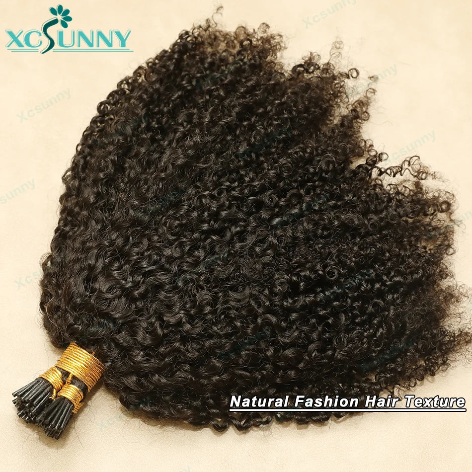 Itip Kinky Curly Human Hair Extensions Burmese Itips Microlink Human Hair Kinky Curly I Tips Human Hair For Black Women